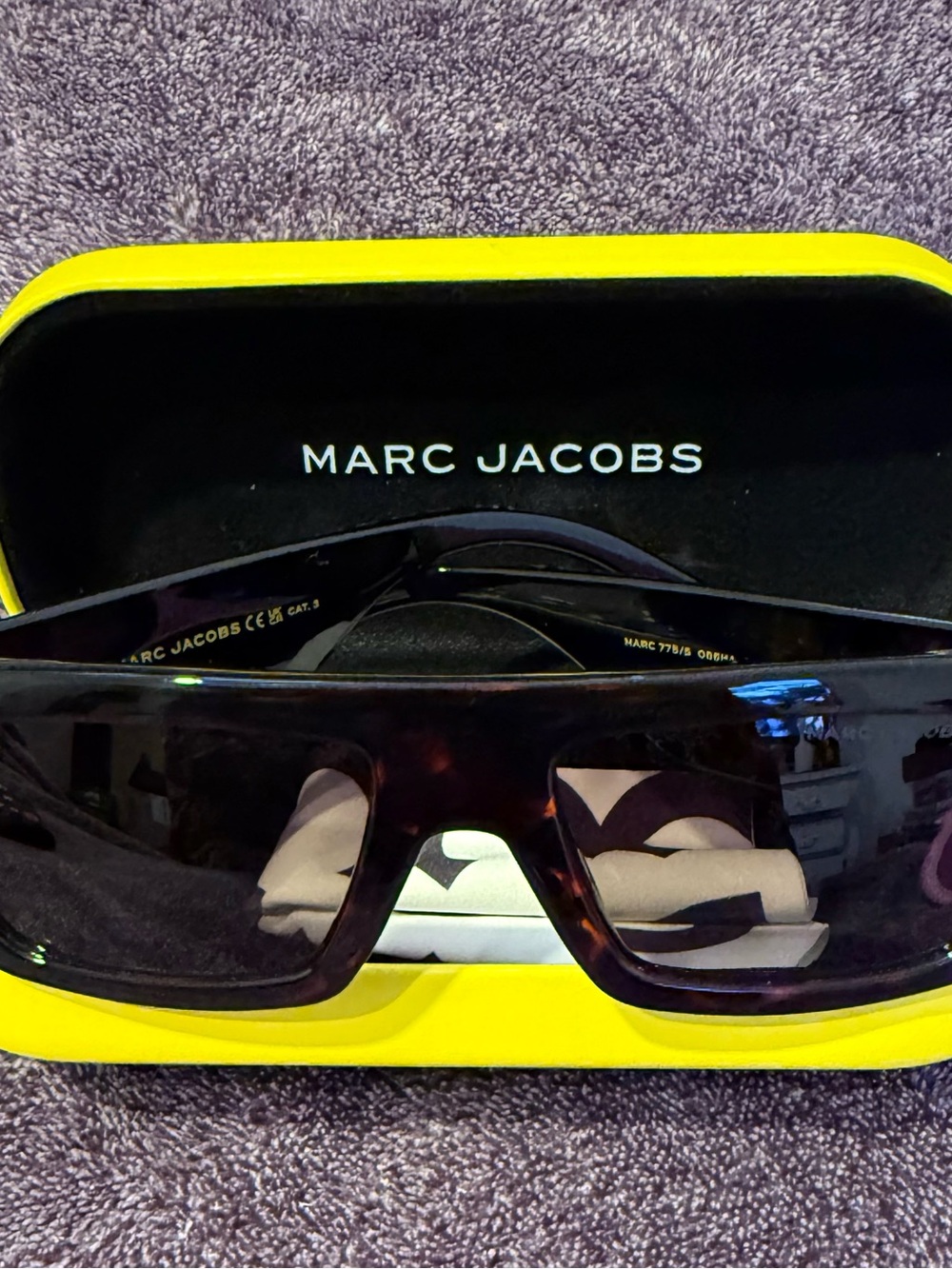 Marc Jacobs Black Shield Sunglasses with Dark Smoke Lens